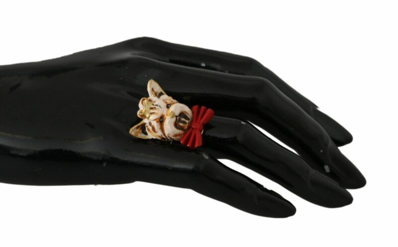 Dolce & Gabbana Elegant Canine-Inspired Gold Tone Ring - Image 2