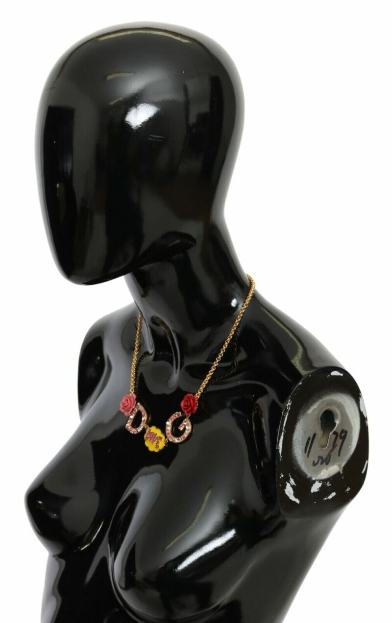 Dolce & Gabbana Gold Crystal Charm Statement Necklace - Image 2