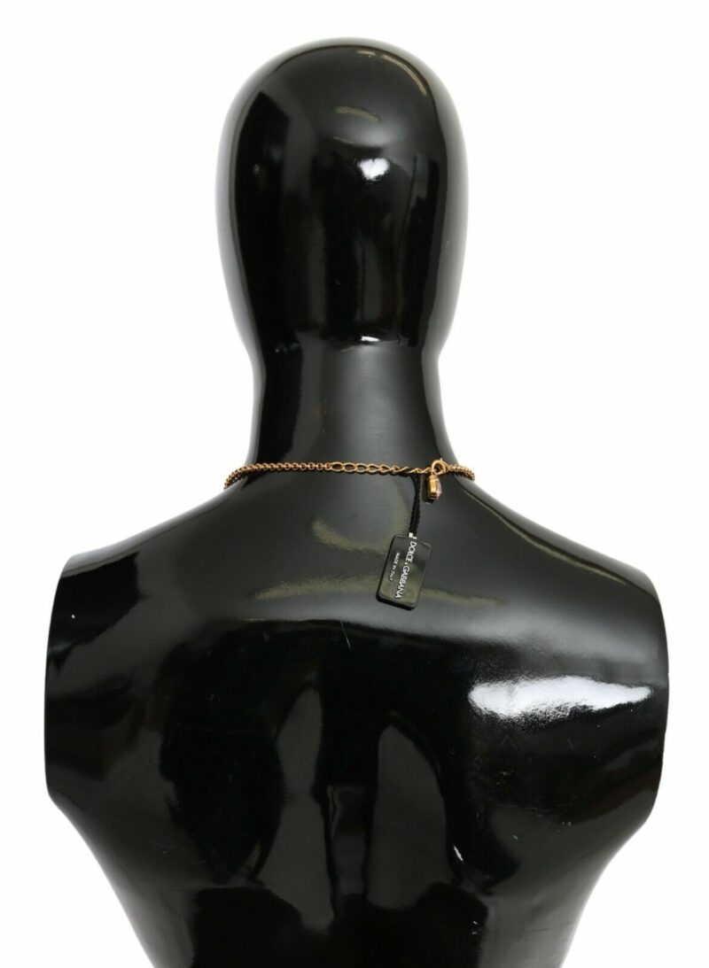 Dolce & Gabbana Gold Crystal Charm Statement Necklace - Image 3