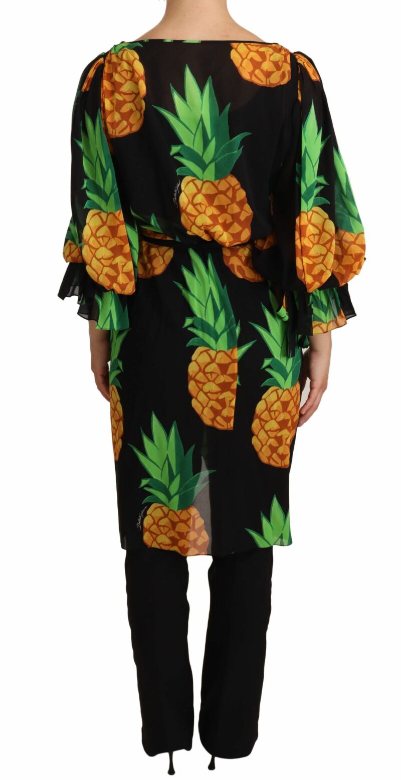 Dolce & Gabbana Vibrant Pineapple Draped Wrap Dress - Image 3