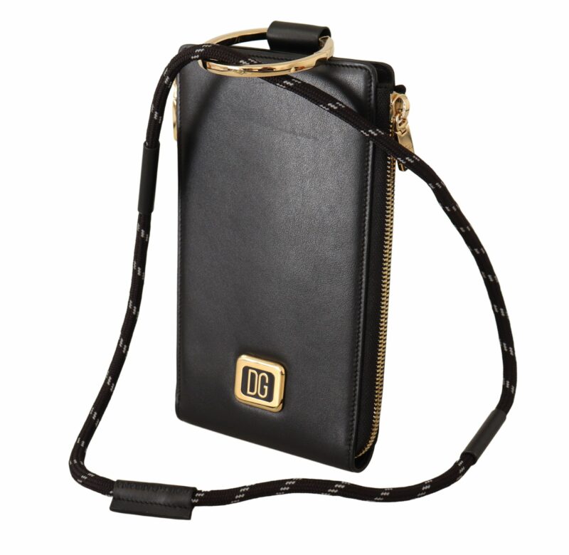 Dolce & Gabbana Elegant Black Leather Strapped Wallet - Image 4