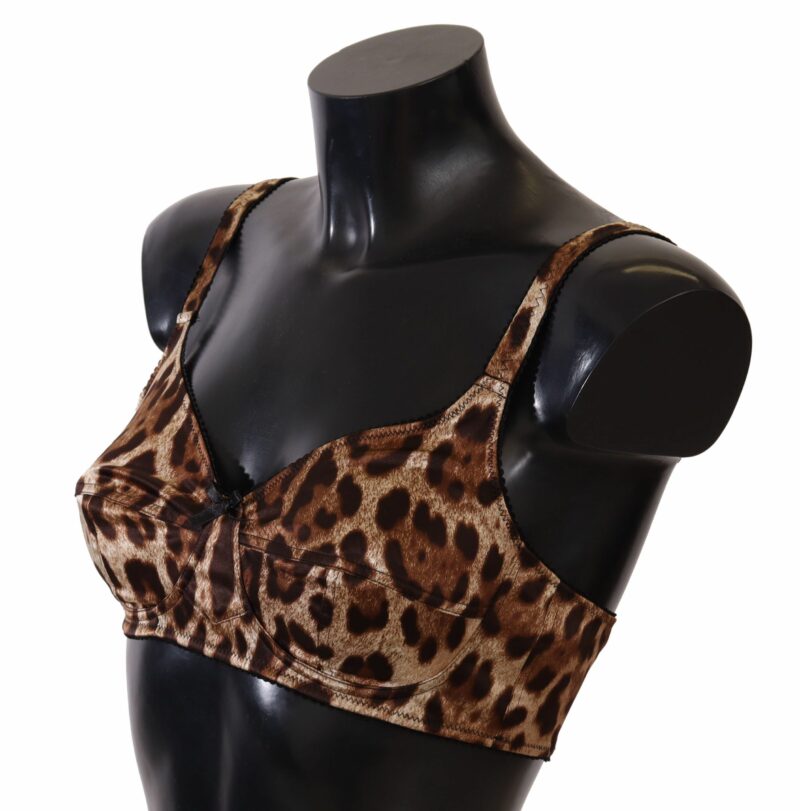 Dolce & Gabbana Elegant Silk Leopard Print Bra - Image 2
