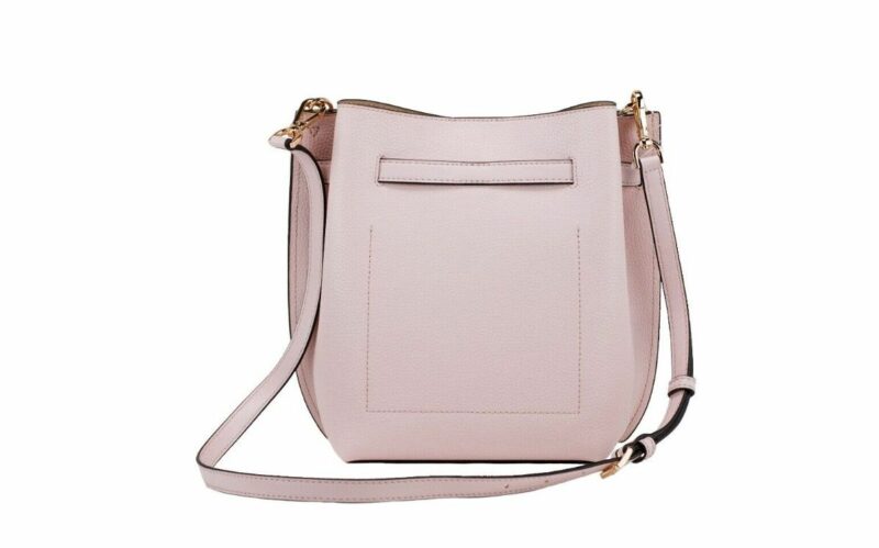 Michael Kors Emilia Small Powder Blush Pebble Leather Bucket Messenger Handbag - Image 3