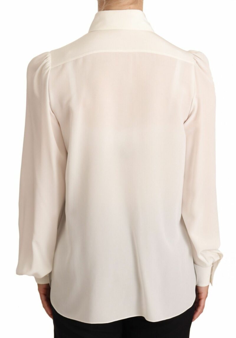 Dolce & Gabbana Elegant Silk Top in Off White - Image 3