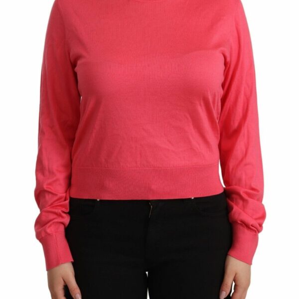 Dolce & Gabbana Elegant Pink Silk Crewneck Sweater