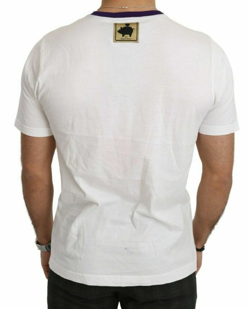 Dolce & Gabbana Chic White Cotton Pig Motif Tee - Image 3