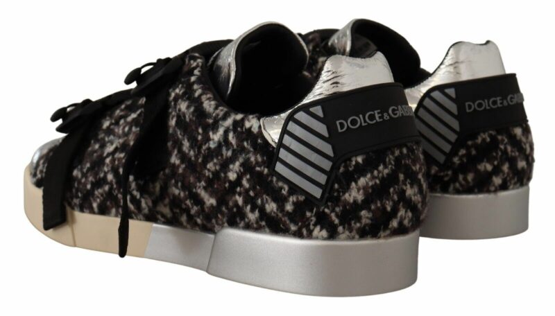 Dolce & Gabbana Silver Elegance Leather Sneakers - Image 2