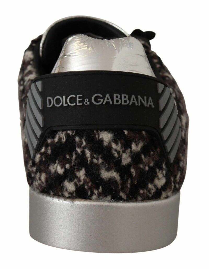 Dolce & Gabbana Silver Elegance Leather Sneakers - Image 5