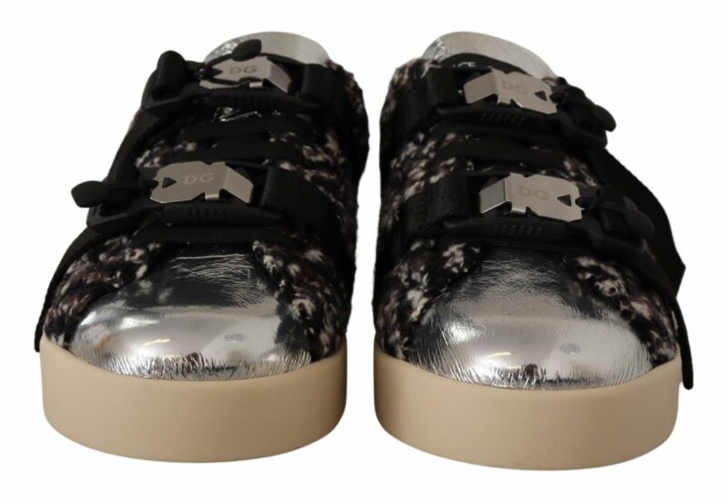 Dolce & Gabbana Silver Elegance Leather Sneakers - Image 7