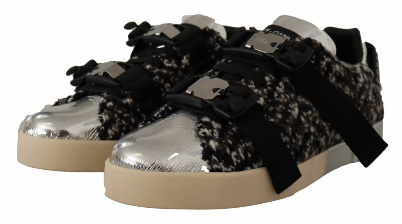 Dolce & Gabbana Silver Elegance Leather Sneakers - Image 8