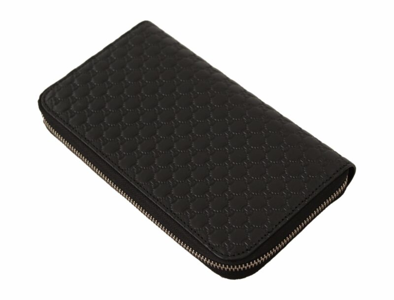 Gucci Elegant Black Leather Zip-Around Wallet - Image 3