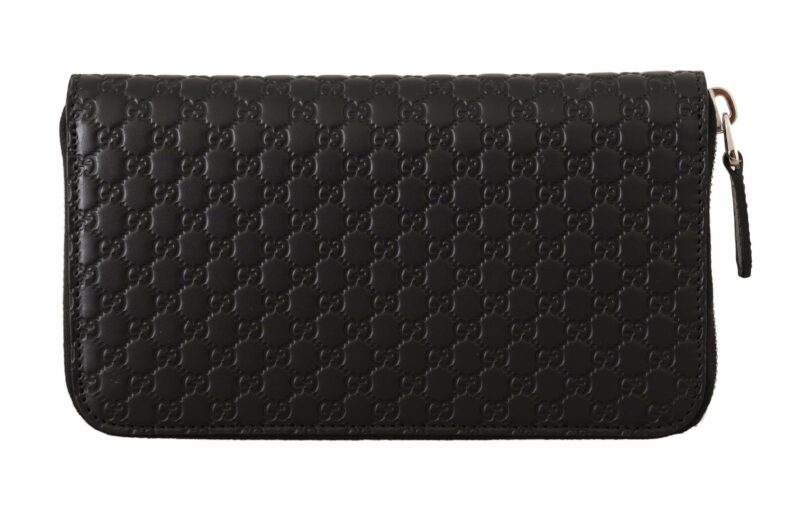Gucci Elegant Black Leather Zip-Around Wallet - Image 5