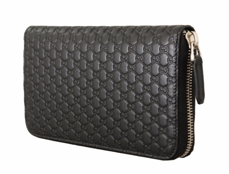 Gucci Elegant Black Leather Zip-Around Wallet - Image 6