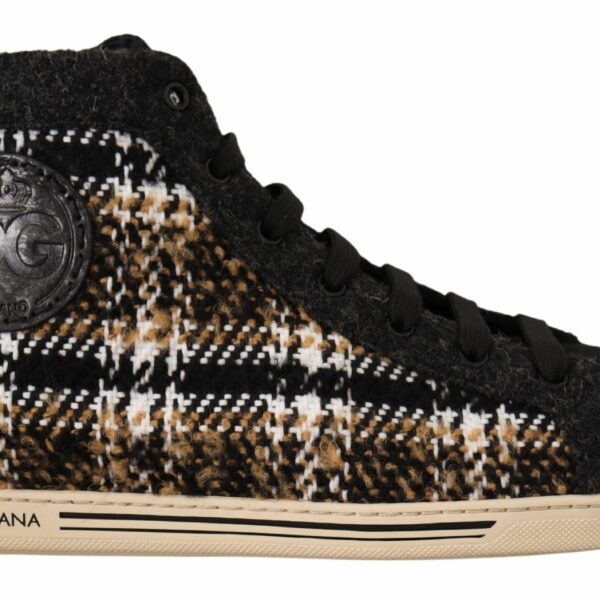 Dolce & Gabbana Beige High Top Fashion Sneakers