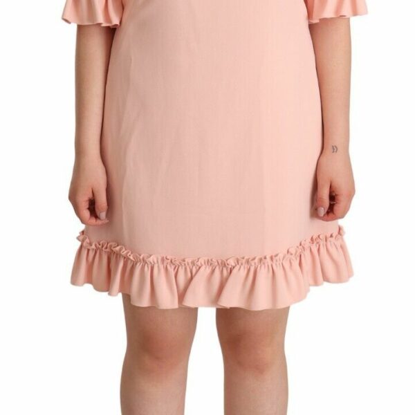 Dolce & Gabbana Ruffled Sleeve Sheath Dress in Pink