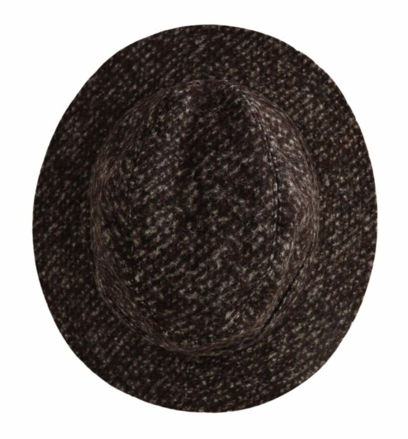 Dolce & Gabbana Elegant Gray Tweed Wide Brim Hat - Image 4
