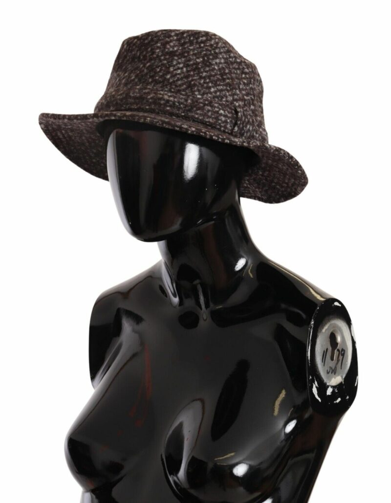 Dolce & Gabbana Elegant Gray Tweed Wide Brim Hat - Image 6