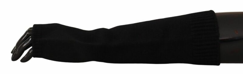 Dolce & Gabbana Elegant Black Cashmere Fingerless Gloves - Image 3