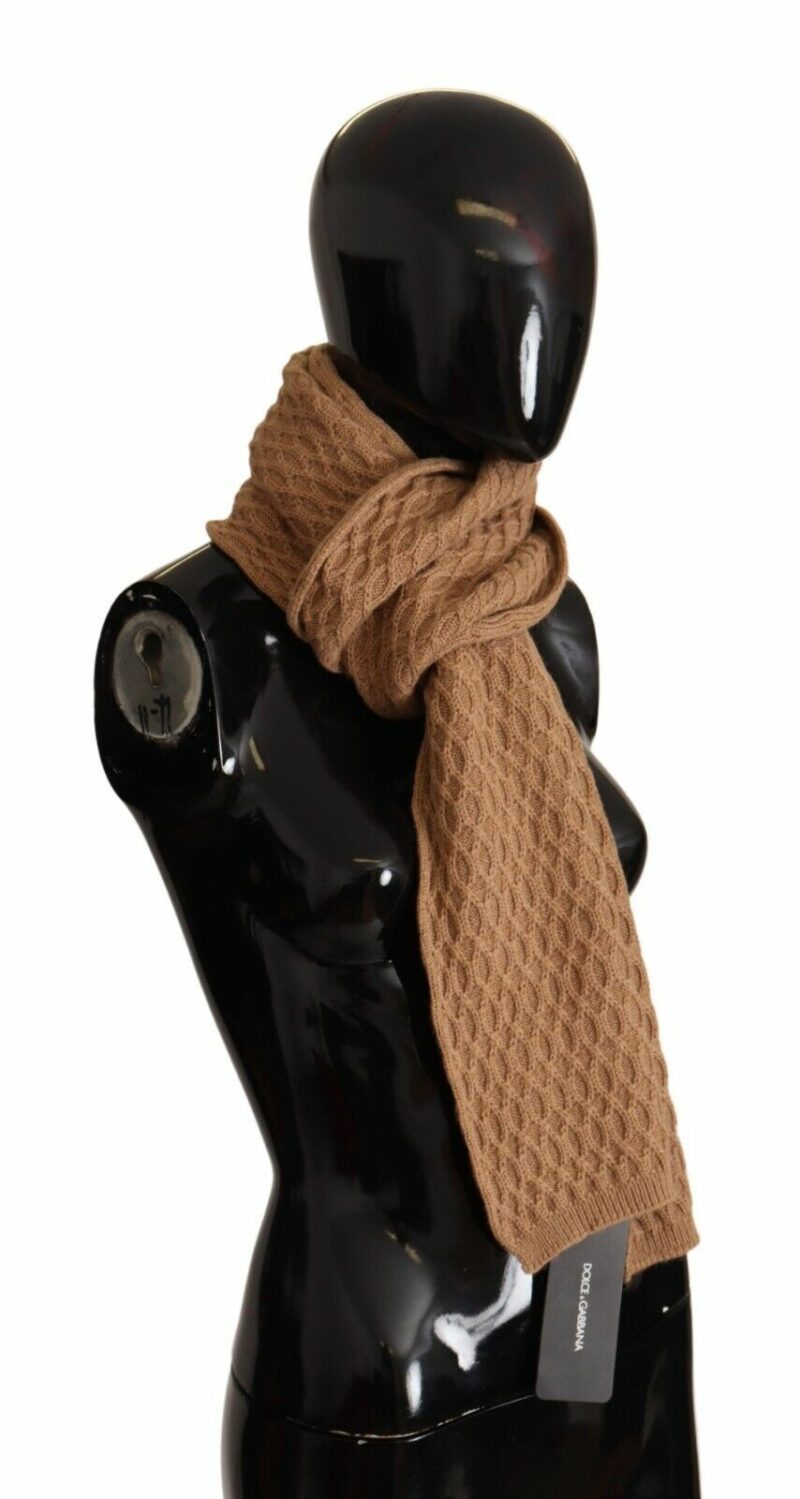Dolce & Gabbana Elegant Dark Brown Knitted Scarf - Image 2