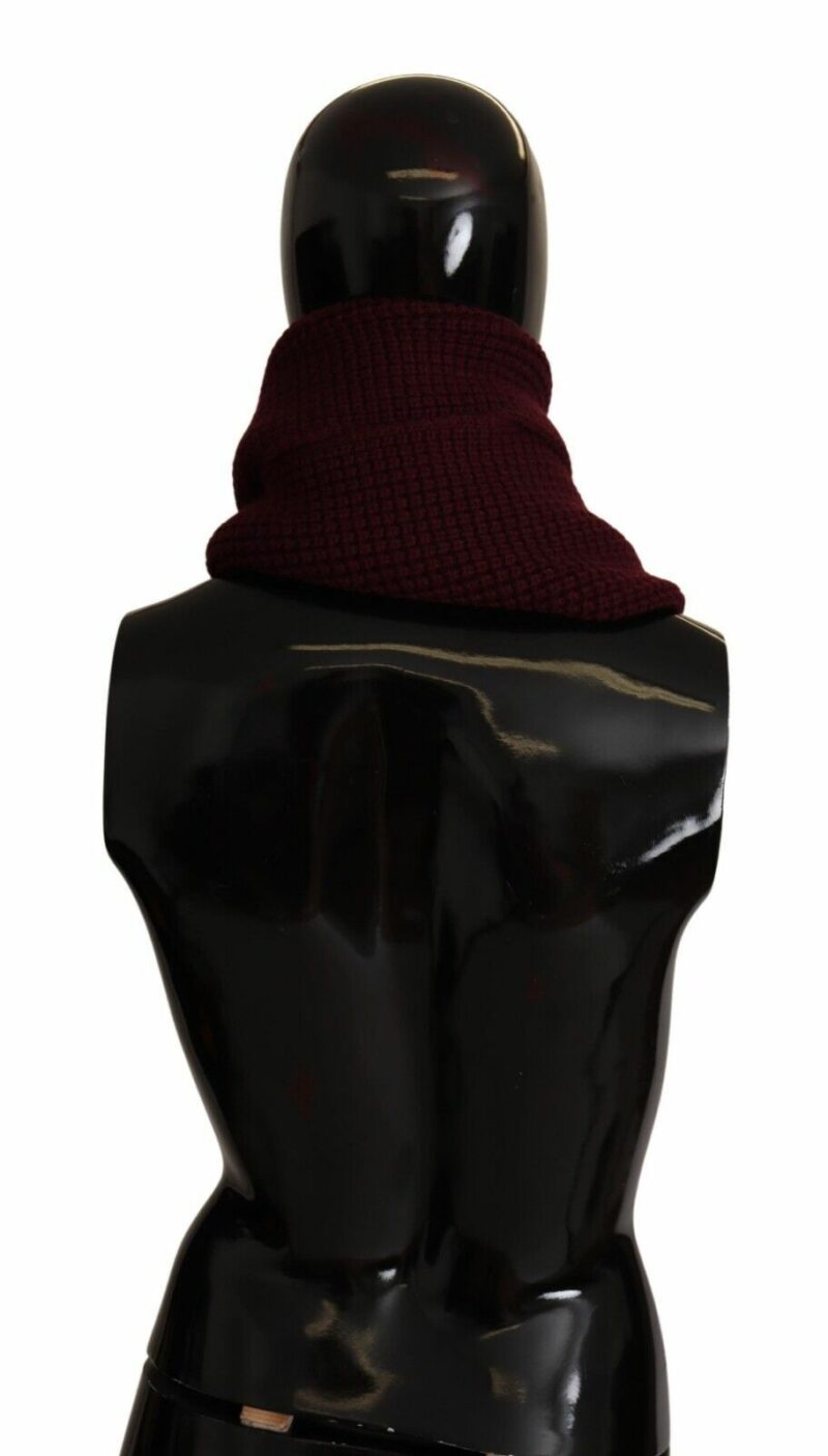 Dolce & Gabbana Elegant Cashmere Knit Scarf in Dark Red - Image 3