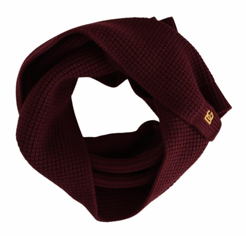 Dolce & Gabbana Elegant Cashmere Knit Scarf in Dark Red - Image 4