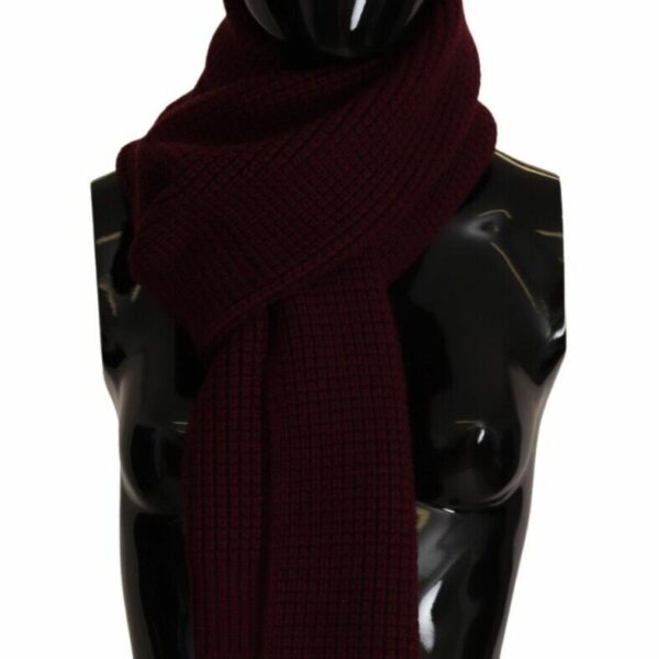 Dolce & Gabbana Elegant Cashmere Knit Scarf in Dark Red