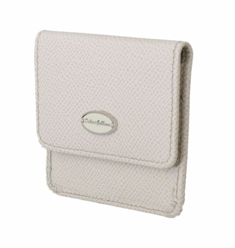 Dolce & Gabbana Chic White Leather Condom Case Wallet - Image 2
