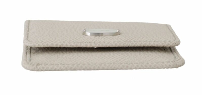 Dolce & Gabbana Chic White Leather Condom Case Wallet - Image 4