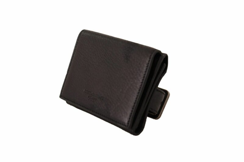 Dolce & Gabbana Elegant Black Leather Trifold Multi Kit - Image 6