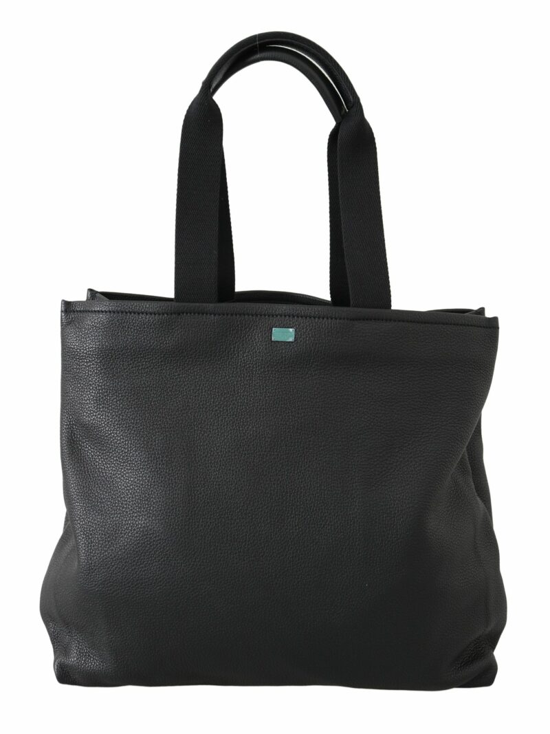 Dolce & Gabbana Elegant Black Leather Tote for Men - Image 2
