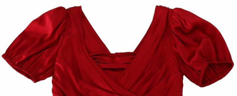Dolce & Gabbana Elegant Red Silk Stretch Mermaid Dress - Image 5