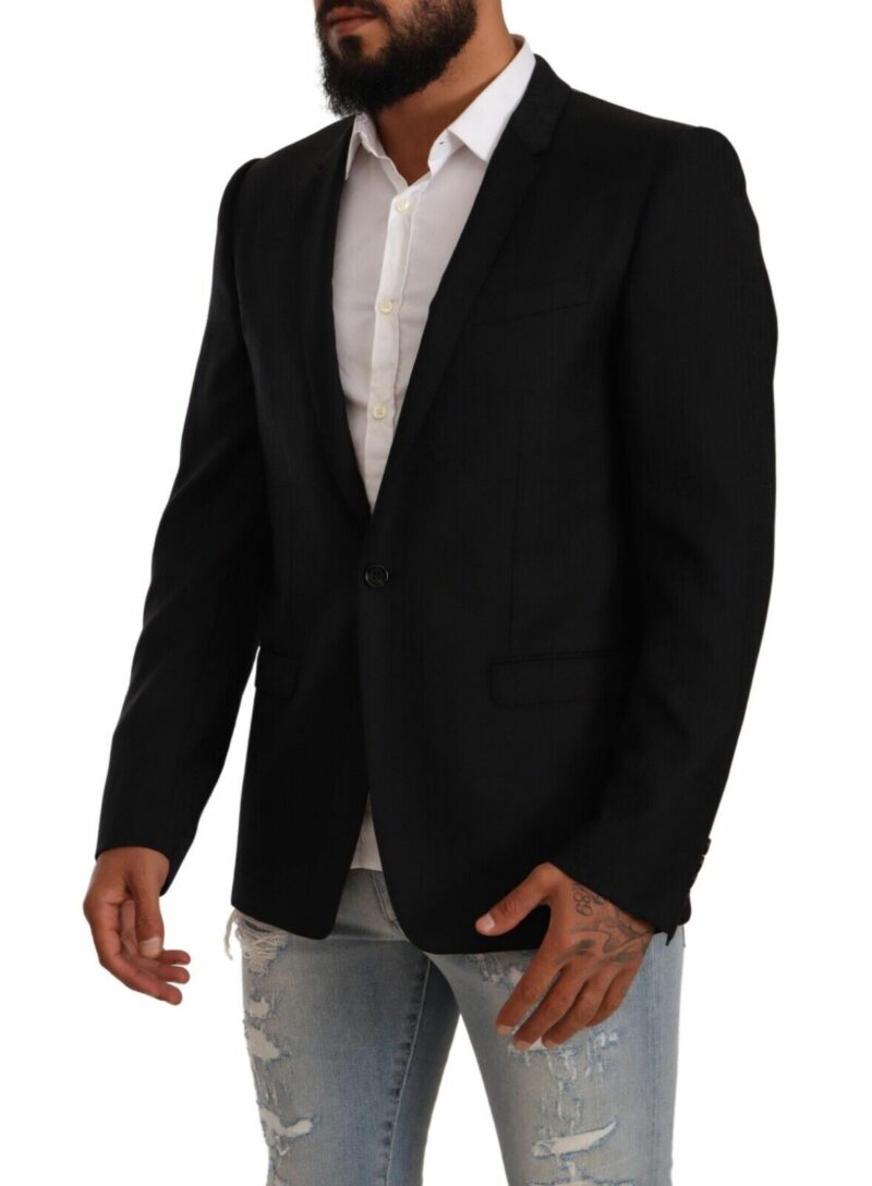 Dolce & Gabbana Exclusive Black Virgin Wool Blazer - Image 2