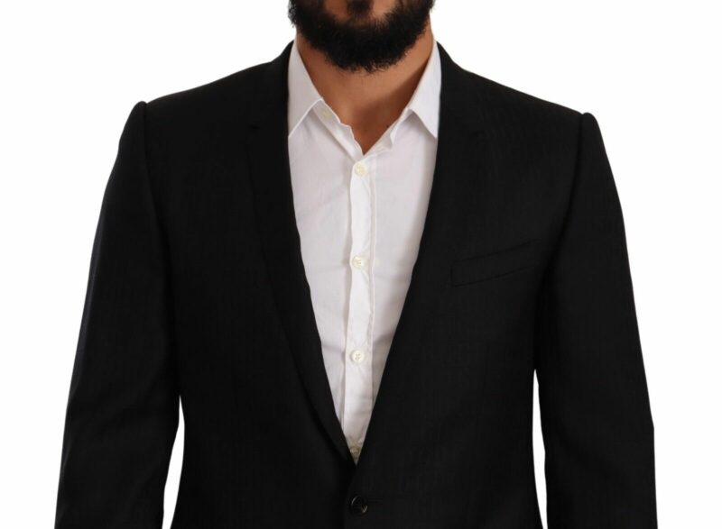 Dolce & Gabbana Exclusive Black Virgin Wool Blazer - Image 4
