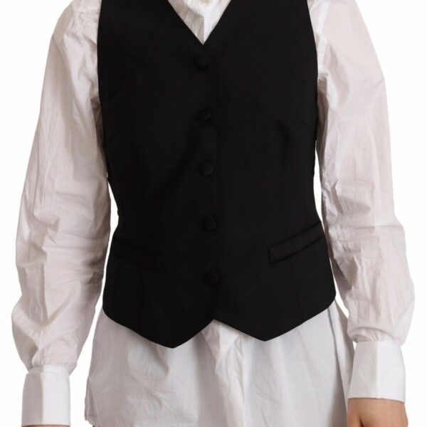 Dolce & Gabbana Elegant Black Wool Blend Waistcoat