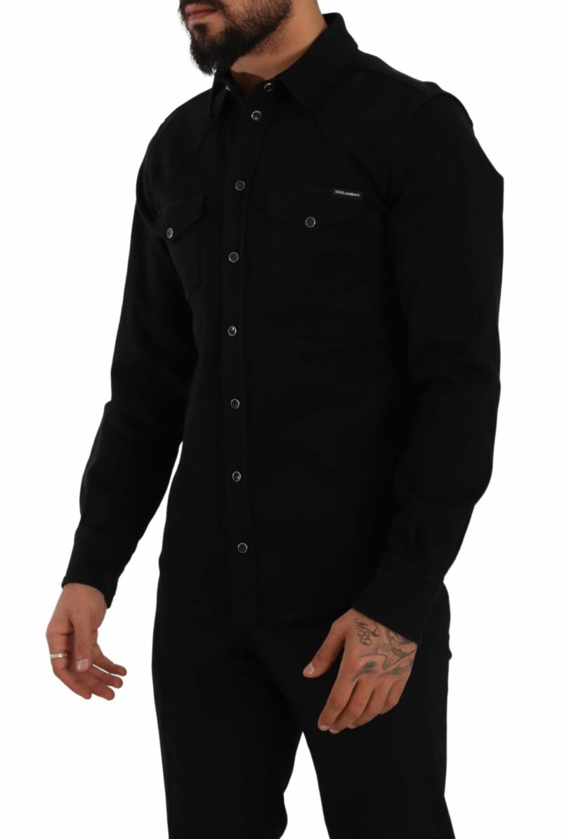 Dolce & Gabbana Slim Fit Casual Black Designer Shirt - Image 2