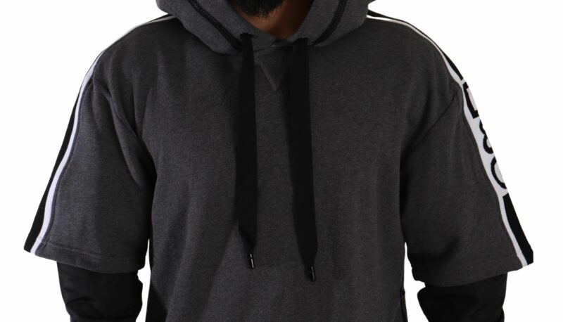 Dolce & Gabbana Elegant Hooded Black & Gray Pullover Sweatshirt - Image 5