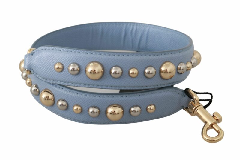 Dolce & Gabbana Elegant Blue Leather Shoulder Strap - Image 2