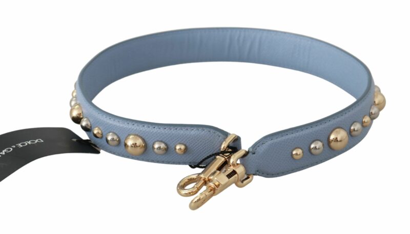Dolce & Gabbana Elegant Blue Leather Shoulder Strap - Image 4