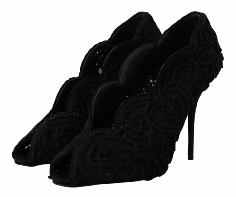 Dolce & Gabbana Elegant Black Lace Stiletto Heels - Image 2