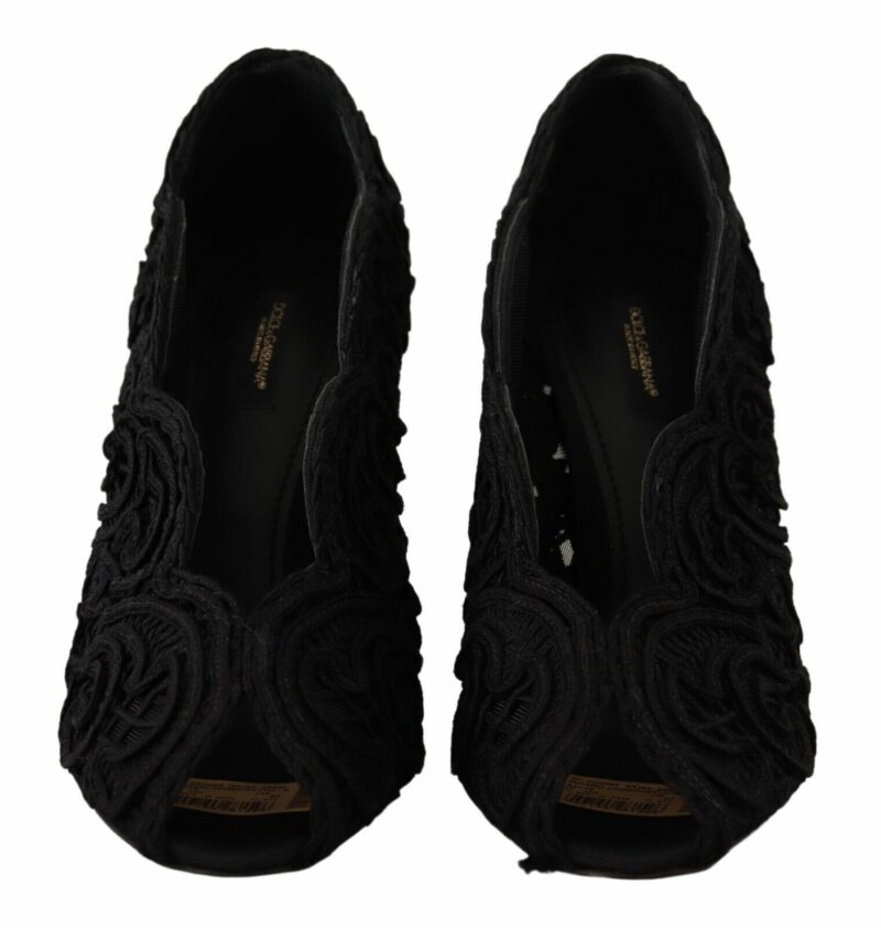 Dolce & Gabbana Elegant Black Lace Stiletto Heels - Image 3