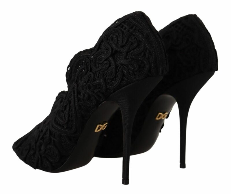 Dolce & Gabbana Elegant Black Lace Stiletto Heels - Image 4