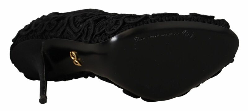 Dolce & Gabbana Elegant Black Lace Stiletto Heels - Image 6