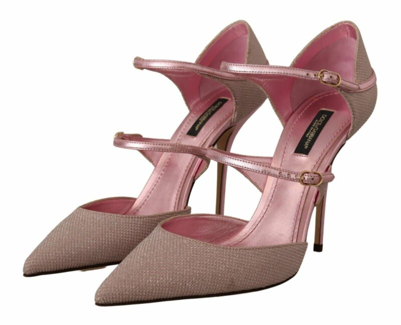 Dolce & Gabbana Pink Glitter High Heel Sandals - Image 2