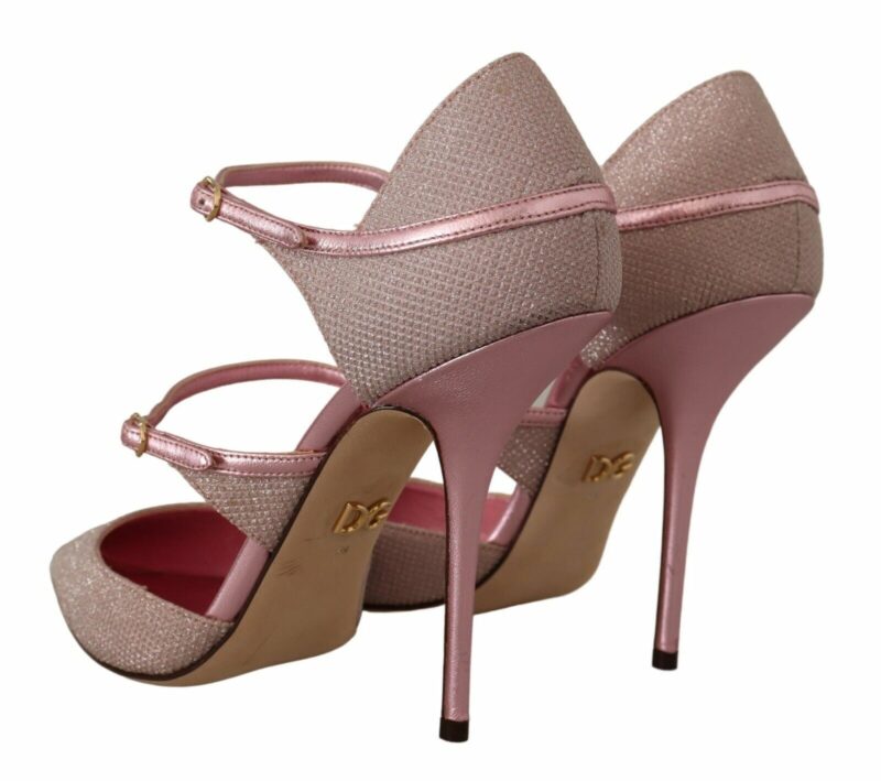 Dolce & Gabbana Pink Glitter High Heel Sandals - Image 4