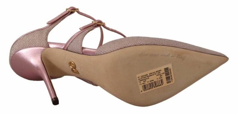Dolce & Gabbana Pink Glitter High Heel Sandals - Image 6