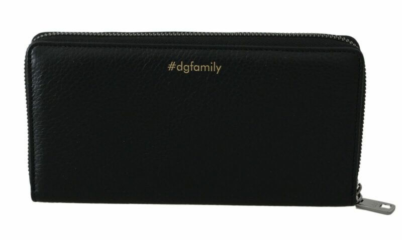 Dolce & Gabbana Elegant Black Leather Zip Wallet - Image 3