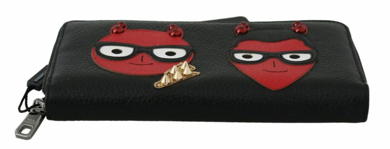 Dolce & Gabbana Chic Black and Red Leather Continental Wallet - Image 4