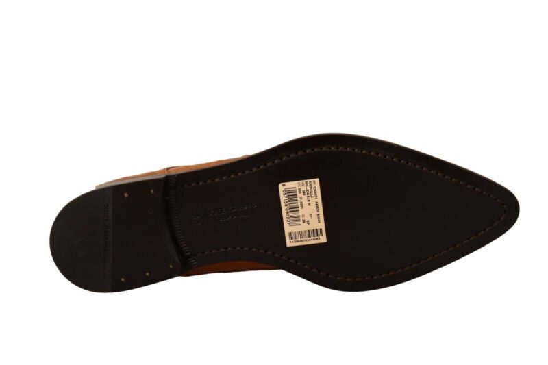 Dolce & Gabbana Elegant Eel Leather Lace-Up Formal Flats - Image 6