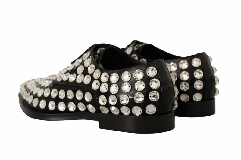Dolce & Gabbana Crystal-Embellished Leather Formal Flats - Image 3