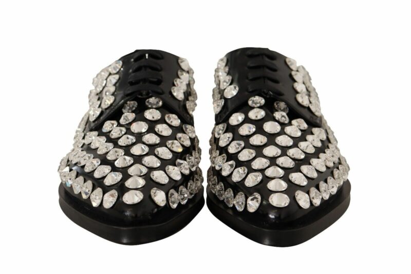 Dolce & Gabbana Crystal-Embellished Leather Formal Flats - Image 7